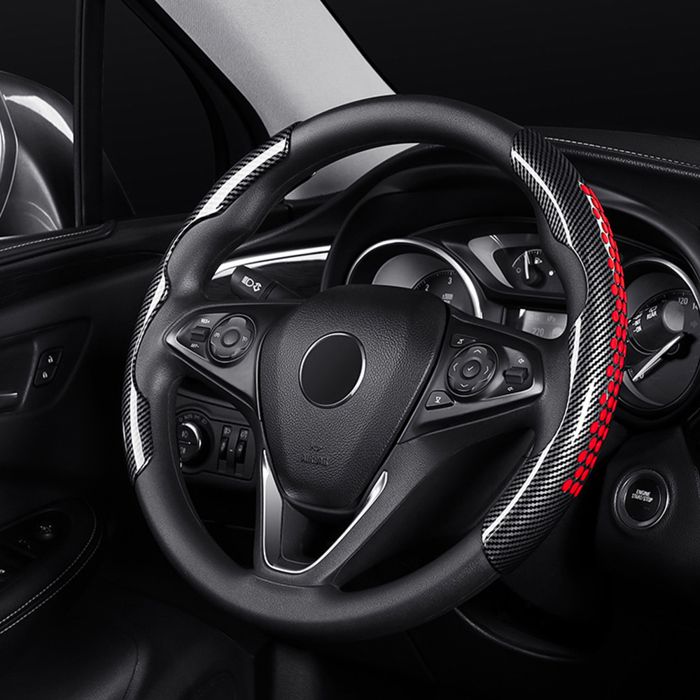 COUVRE-VOLANT,A Red thread--Housse de protection en cuir personnalisée pour  volant de voiture, pour Opel Astra (K) Corsa (E) Crossla - Cdiscount Auto