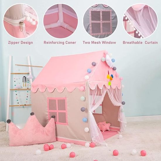 Tente Jeu Enfant Leogreen Avec Fléchettes Et Cibles - Tipi Pop-up Intérieur/Extérieur