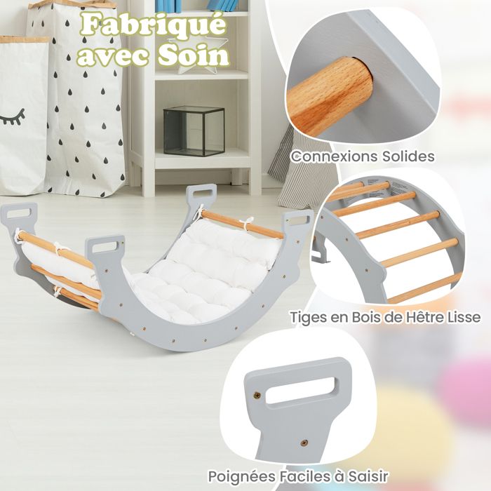 Arche d'escalade Montessori : Arche a bascule bois pour bebe et enfant Arche d'escalade Montessori : Arche a bascule bois pour bebe et enfant