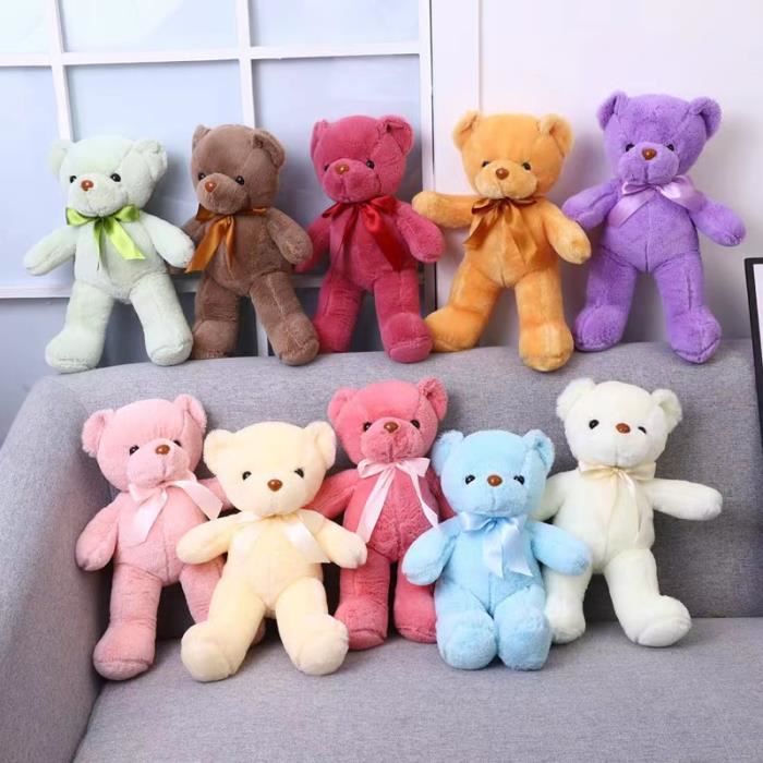 12 Peluches Miniatures Ours Lapin Zomiboo - 10cm Avec Cordon Cadeaux Anniversaire