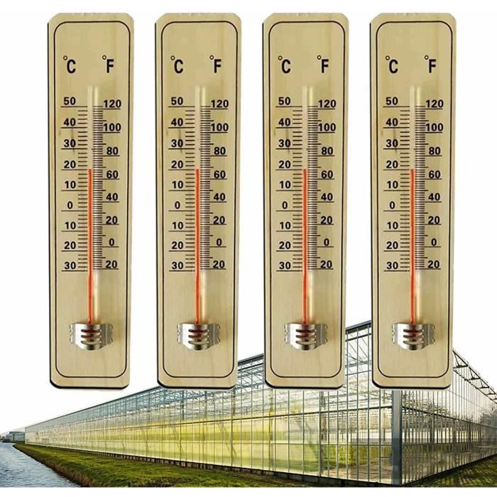 6 Thermomètre d'ambiance intérieur, Thermomètre Mural, Moniteur température  Domestique à Montage, Jauge température Haute précision avec ?/? pour la