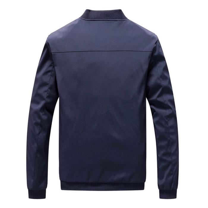 Veste Homme Mi saison Mode Casual Slim Fit Col montant Couleur Unie Veste Coupe Vent Confortable Blouson Hommes Noir Cdiscount Pret a Porter