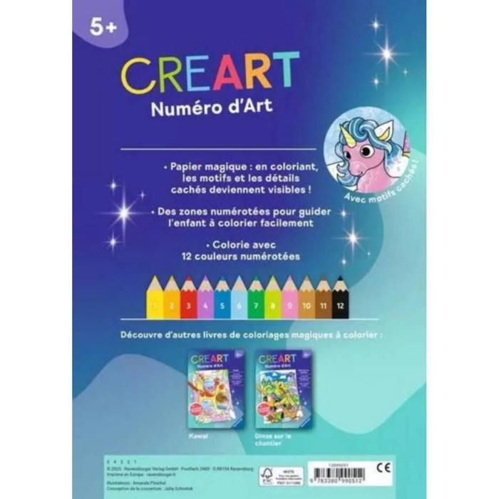 Carnet De Coloriage à L'eau Licorne - Kit 3 En 1 Avec 12 Couleurs, Pinceau - Jouet éducatif Sans Désordre Pour Enfants 3 Ans Et Plus