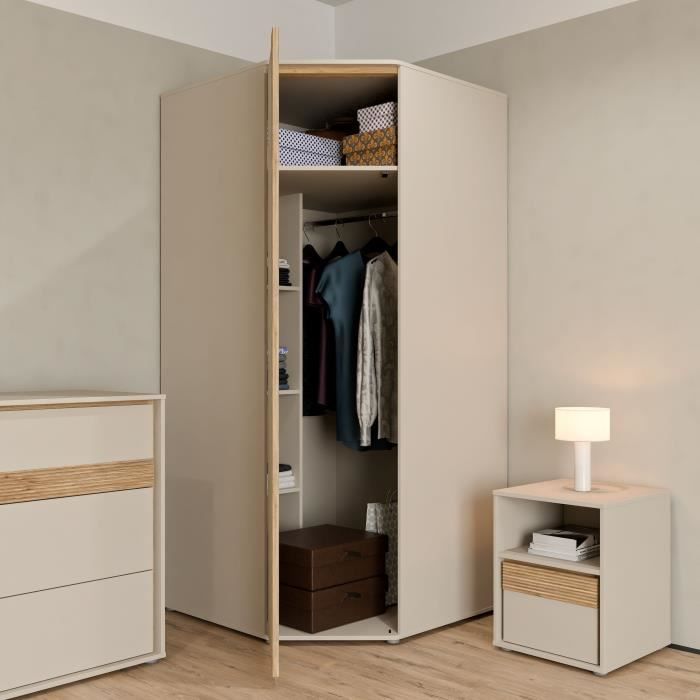 Lilyeriy Armoire D'angle à 4 Niveaux Avec Portes Rabattables