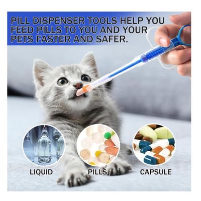 Lance-pilule Pour Chat Et Chien - Distributeur De Médicaments Avec Embout Souple En Silicone - Pour Comprimés Et Liquides