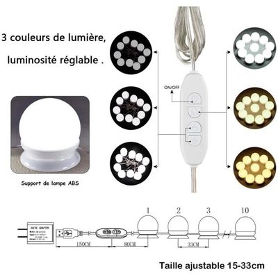 ECLAIRAGE NEON LED Lumière de Miroir, K KUMEED 10 Ampoules