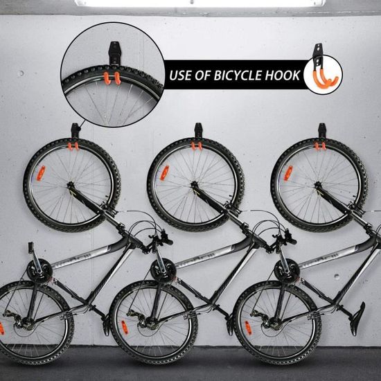 Sinoer Lot De 4 Supports Muraux Robuste Pour Roues De Voiture - Jusqu'à 50kg Par Crochet Garage