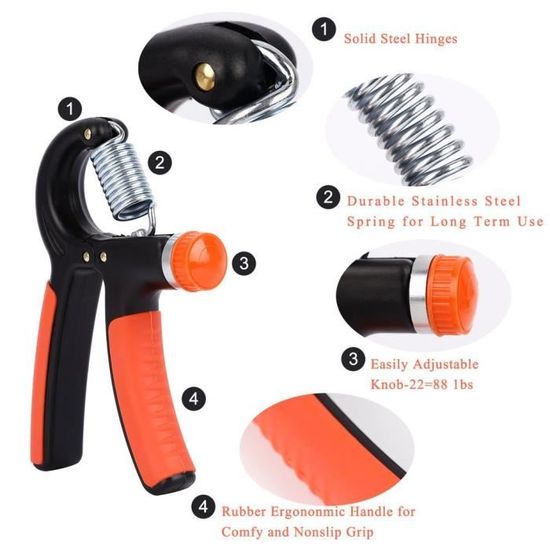 Grip Power Trainer - Pince De Renforcement Réglable Pour La Force Des Mains - Neuf