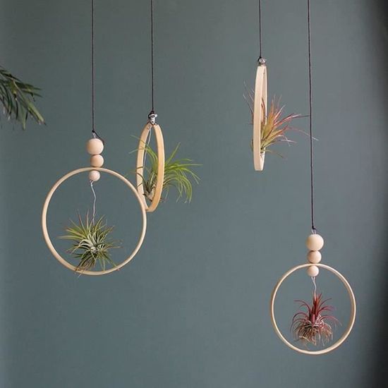 Miroir Mural En Bambou (H22 Cm) Coeur Naturel - Décoration Murale