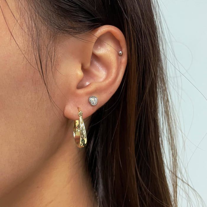 Boucles D'oreilles Créoles Argent 925 - 3 Cm, Légères, Neuves Avec étiquettes
