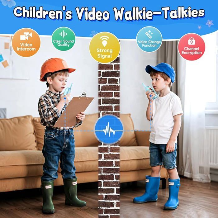 EUCOCO – Talkie-walkie Pour Enfants 3-12 Ans, Portée 3 Km, 8 Canaux, Lampe Torche Intégrée