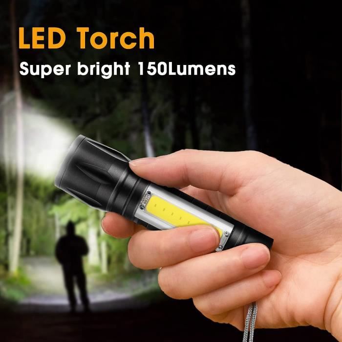 Mini Torche Led Super Lumineuse,3 Modes De Focalisation Zoomable, Petite  Lampe De Poche Led 150 Lumens, Lampe De Poche Led Aj[H1204] - Cdiscount  Bricolage
