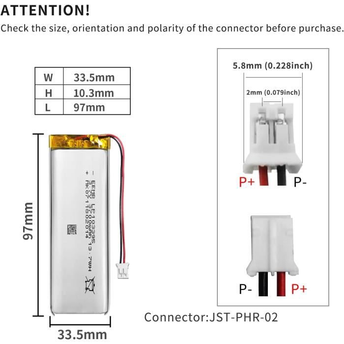 Batterie Lipo 3 7V 3700mAh 103395 Batterie Lithium Polym re ION batterie-lipo-3-7v-3700mah-103395-batterie-lithium-polym-re-ion