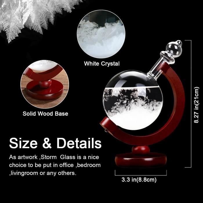 Décoration de Noël, verre tempête, boule à neige créative en cristal