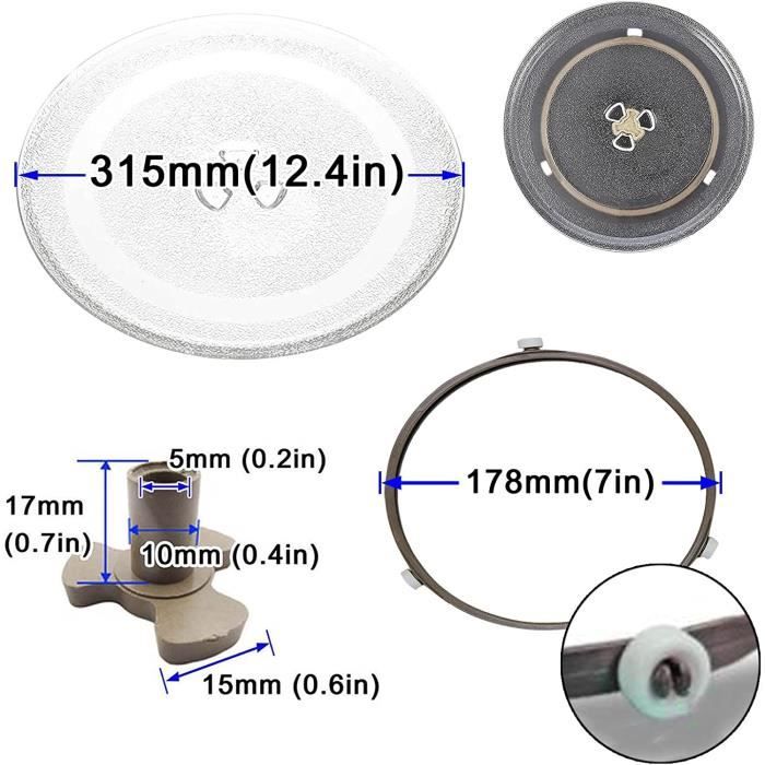 Plateau Tournant En Verre Pour Micro-ondes Daewoo Daniplus – Diamètre 325 Mm Avec 3 Pieds, Compatible Divers Modèles