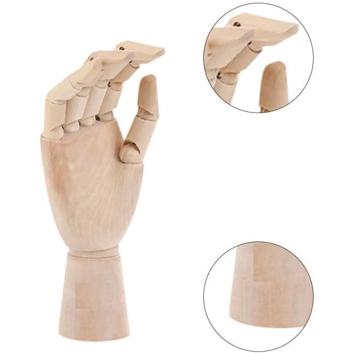 Modèle Main En Bois Pour Dessin - Main Articulée Artiste - Doigts Mobiles - 18cm - Pour Croquis Et Déco