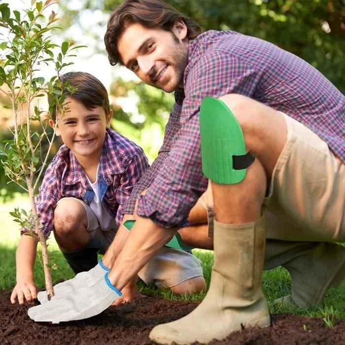 3 Paires Genouillères De Jardinage Mousse EVA Avec Sangles Réglables - Protection Genoux Jardin, Bricolage Et Travaux
