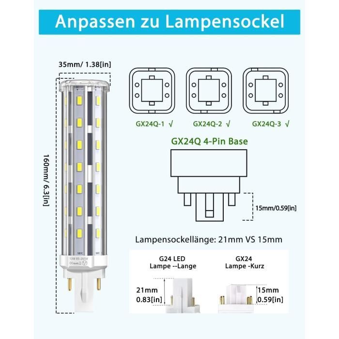 Ampoules LED 1156 BA15S P21W - Lot De 2 | 5W, 6000K Blanc Froid | Pour Feux Recul, Diurne, Brouillard | 12-24V