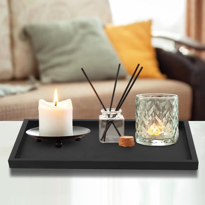 Plateau De Service En Bois Massif Avec Poignées – 30x20 Cm Ou 22x12 Cm, Élégant Pour Thé, Petit-Déjeuner & Décoration