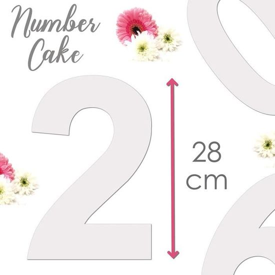 Scrap Cooking Kit Moules Number Cake Hauteur 28 cm / 11 pouces Avec Recettes Chiffres 0 à 9 Gabarits Accessoires Pâtisserie – Gâteaux en Forme de Numéros Dessert Anniversaire 3927