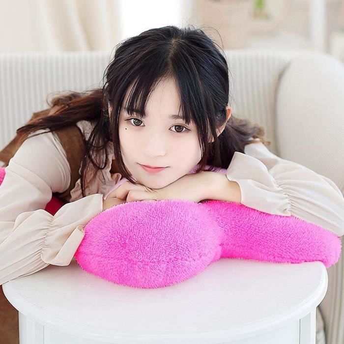 Oreiller Cœur Peluche Avec Bras - 50x40 Cm - Rouge/rose/blanc - Décoration Romantique Et Coussin Câlin
