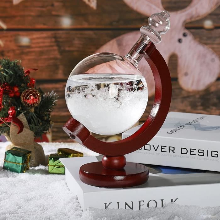Décoration de Noël, verre tempête, boule à neige créative en cristal