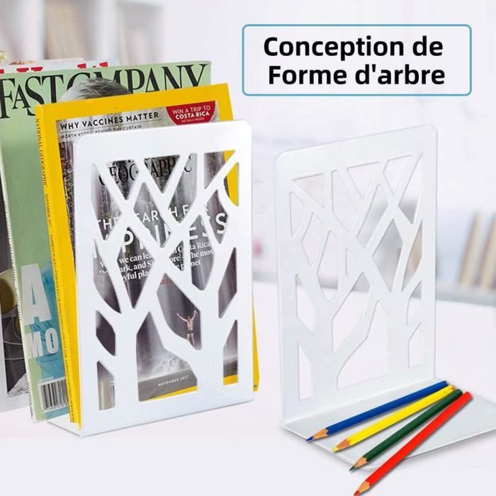 Lot De 2 Serre-livres En Métal Antidérapants Et Stables Pour Etageres De Support Pour Maison Et Bureau Type 2 95069479