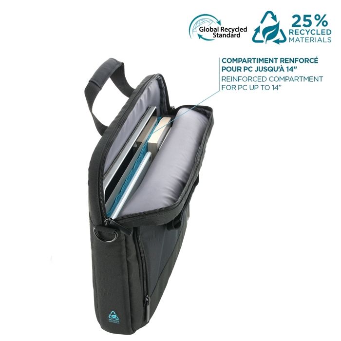 Sacoche Ordinateur Portable MOBILIS 11-14" - Polyester 600D, Bandoulière, Noir 💼