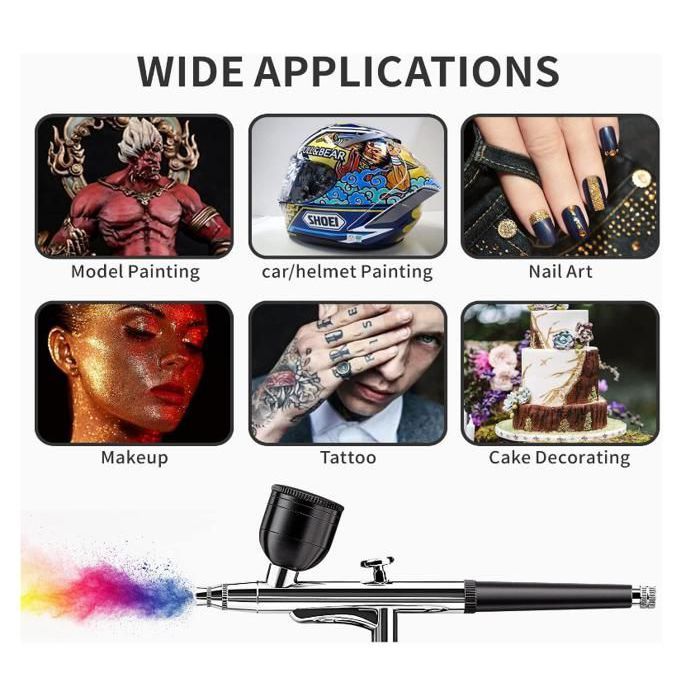 Kit Aérographe Portable Rechargeable Avec Compresseur - Nail Art Maquillage Pâtisserie
