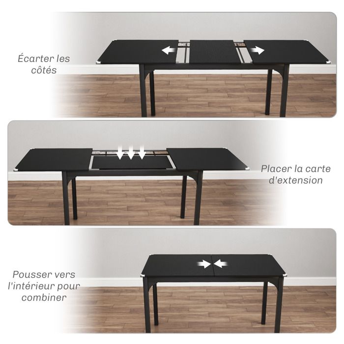 Table de salle à manger pliable en bois avec 2 rabats 2 étagères de