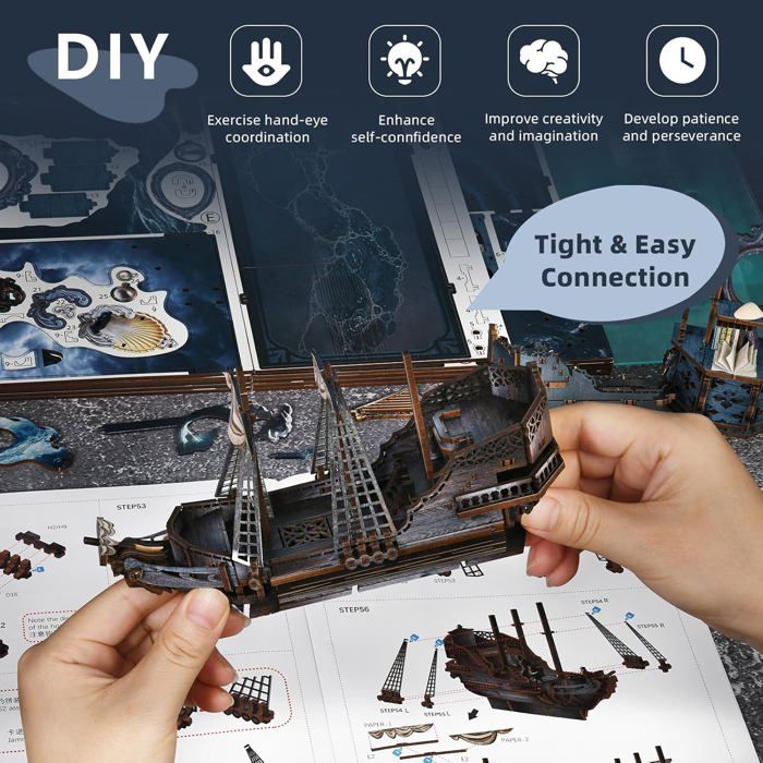 ETKVR DIY Book Nook Kit, BooknookMaison de Poupées Miniatures en Bois | Maisons a Construire avec Meubles et lumière LED, Miniature House Cadeau de Bricolage pour Adultes - Book Theater