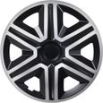 Enjoliveurs de roues universels ACTION noir-argent pour voitures 15 pouces - lot de 4 pièces-0