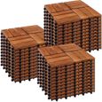 Dalle en bois d'acacia STILISTA - modèle mosaïque - lot de 33 dalles - 3m²-0