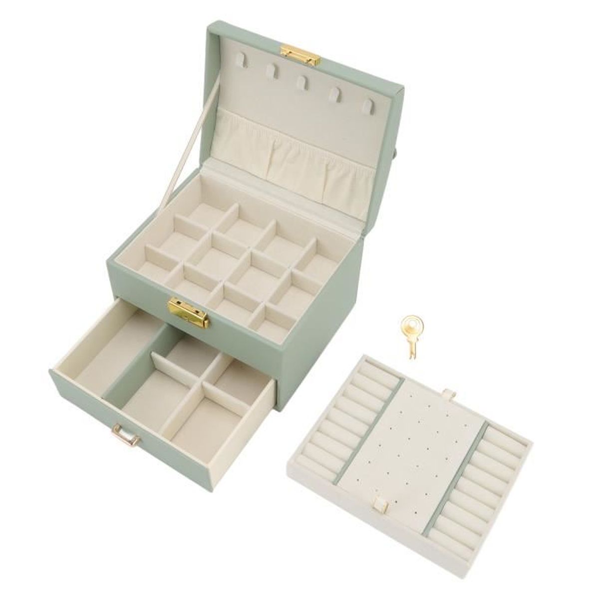 Mini Boîte à Bijoux Organisatrice Portable Verte - Neuf Avec étiquettes, Parfait Pour Le Voyage