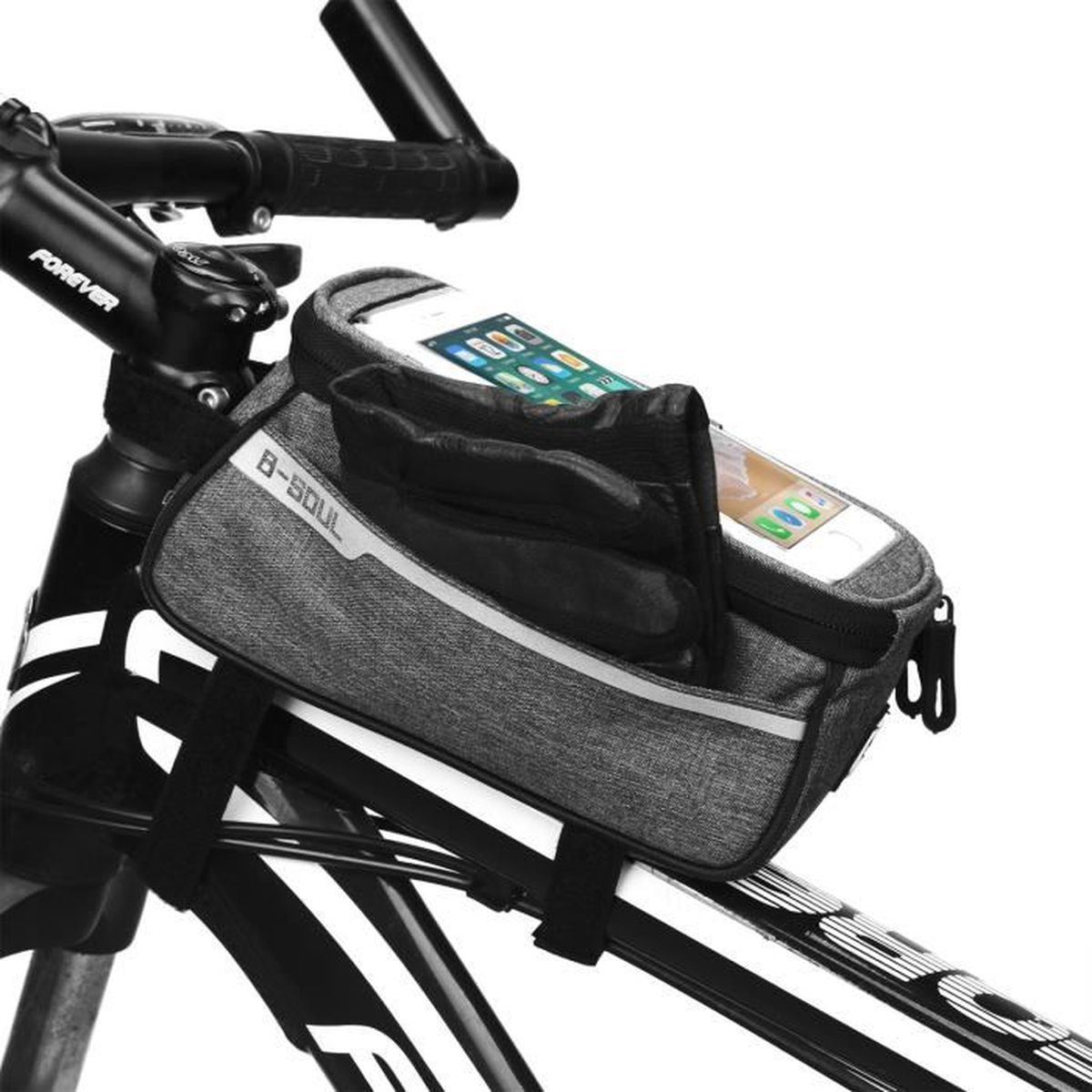 Sac Sacoche Velo Guidon Vtt Etanche Porte Bagages Telephone Smartphone Porte Bagages Multifontions Pour Cyclisme Gris Prix Pas Cher Cdiscount