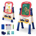 MAGICFOX Chevalet Peinture pour Enfants，Tableau Enfant Double Face - Pied réglable , Tableau magnétique pour garçons et filles