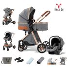 MAGIC ZC poussette 3 en 1 MagicZC,bébé, combinées,poussettes trio pliable,Dossier réglable,0-36 kg,nouveau né,gris