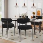 MIPAN. Lot de 4 Chaises salle manger (Velours Teddy) - Chaises de Cuisine - Chaise de ergonomique - Assise rembourrée - Noir