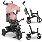 Tricycle bébé évolutif LIONELO Haari - Poussette - Jusqu'à 25 Kg - Siège réversible - Grand Panier et Sac - Porte-gobelet - Rose