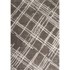 Tapis Salon - NAZAR - OSLO 668 Gris - Géométrique - Poil Long - 67x90cm