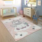 PACO HOME Tapis Enfant Chambre Enfant Filles Moderne Licorne Sur Nuages Rose Violet [160x230 cm]