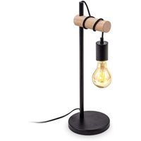 Lampe de Table LED, Lampe de Chevet Design Rétro Lampe de Lecture, E27 Noir, pour Éclairage du Bureau et de la Chambre