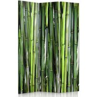 Paravent d'intérieur Bambou Tiges 3 panneaux 110x170 cm Deux faces Cloison de Séparation sur toile imprimée pour la Maison Salon