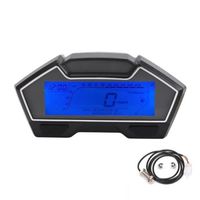 Tachymètre de compteur de numérique moto Tachymètre LCD jauge de carburant avec mètre de capteur Matériel de température de