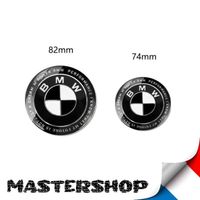 logo 82mm 74mm BMW 50th noir blanc - 50eme anniversaire 2pcs - Mastershop