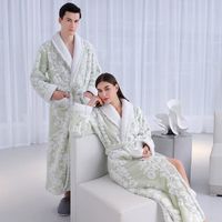 Peignoirs De Bain,1 PC Chemises De Nuit En Flanelle Pour Hommes Et Femmes, Robes De Nuit Et Pyjamas (Vert)