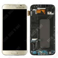TD® Convient pour l'écran de téléphone portable Samsung S6 G920 écran tactile Samsung écran d'assemblage LCD avec cadre LCD or