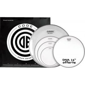 PIED - STAND Code drumheads FPDNACLRF - Pack DNA Transparente Fusion 10