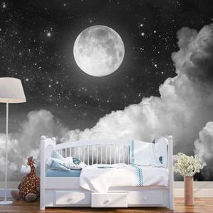 PAPIER PEINT Papier Peint Chambre D'Enfant Nuages Blancs Lune C