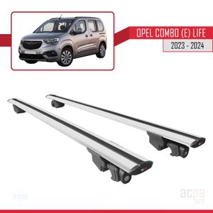 BARRES DE TOIT Barres de toit pour Opel Combo (E) Life 2023-2024 avec verrouillable Alu - Gris